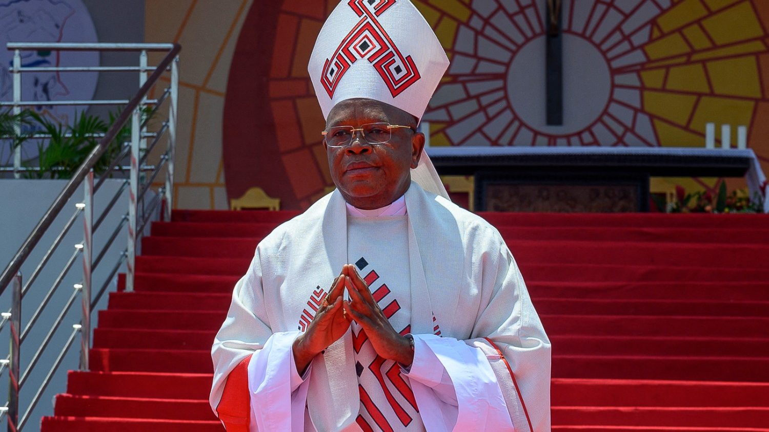 Le cardinal Fridolin Ambongo lors d'une célébration à Kinshasa